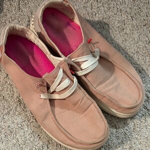 Hey Dude Women's Light Pink Canvas Sneakers